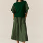 POL Henri Drawcord Skirt in Green - the tartan fox