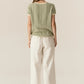 POL Jules Knit Tee in Green/Ivory - the tartan fox
