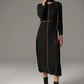 POL Lara Lurex Dress in Charcoal/Toffee - the tartan fox