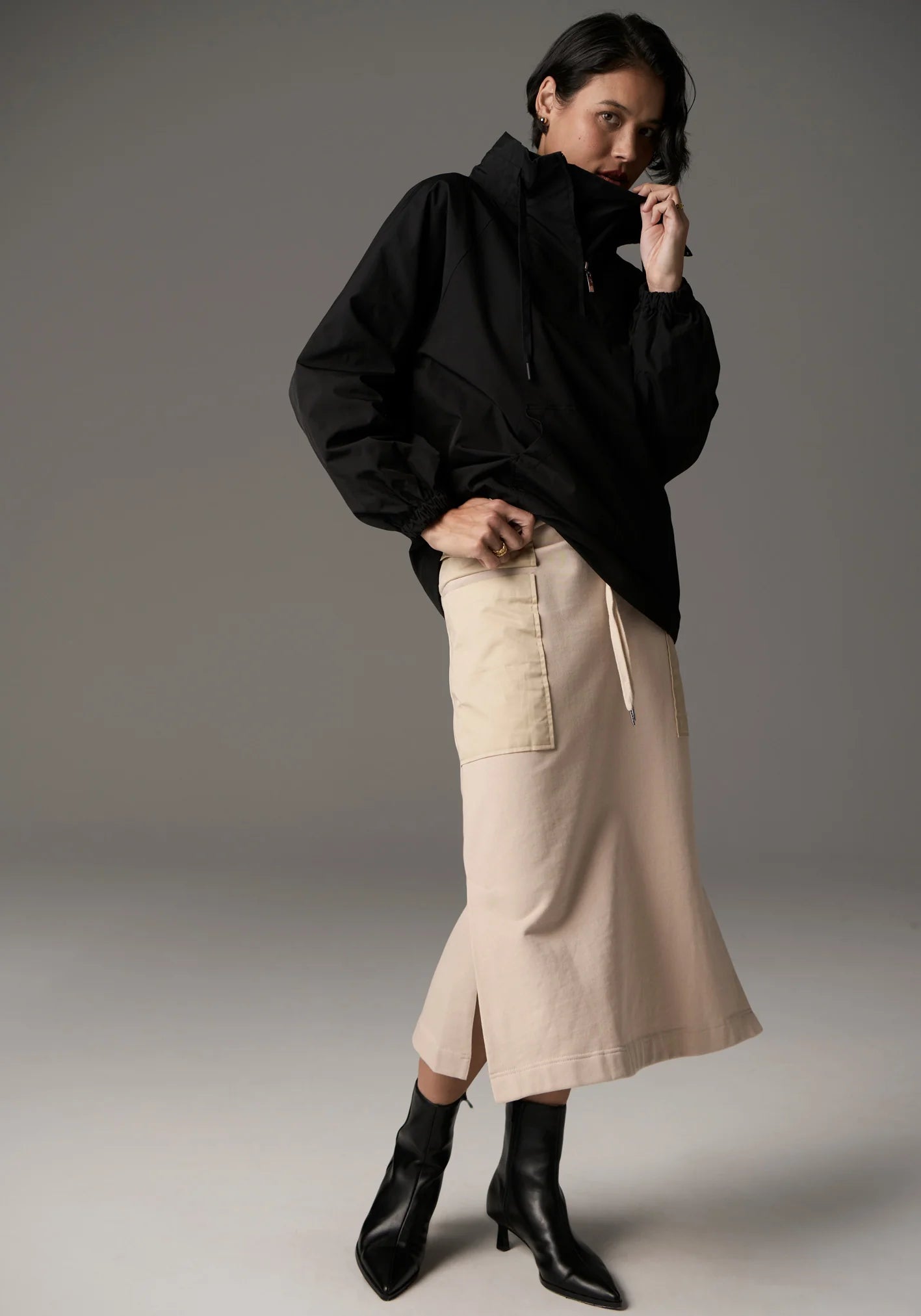 POL Marlo Windcheater in Black - the tartan fox