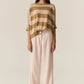 POL Milton Stripe Knit in Khaki / Pink - the tartan fox