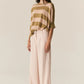 POL Milton Stripe Knit in Khaki / Pink - the tartan fox