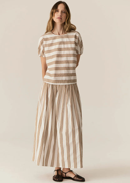 POL Parc Reversible Top in Camel Stripe - the tartan fox