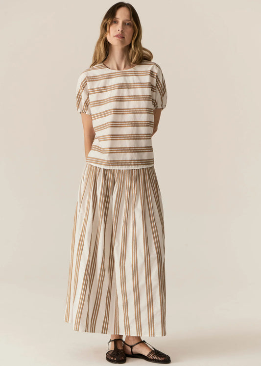 POL Parc Reversible Top in Camel Stripe - the tartan fox