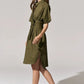 POL Toya Shirt Dress in Khaki - the tartan fox