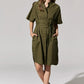 POL Toya Shirt Dress in Khaki - the tartan fox