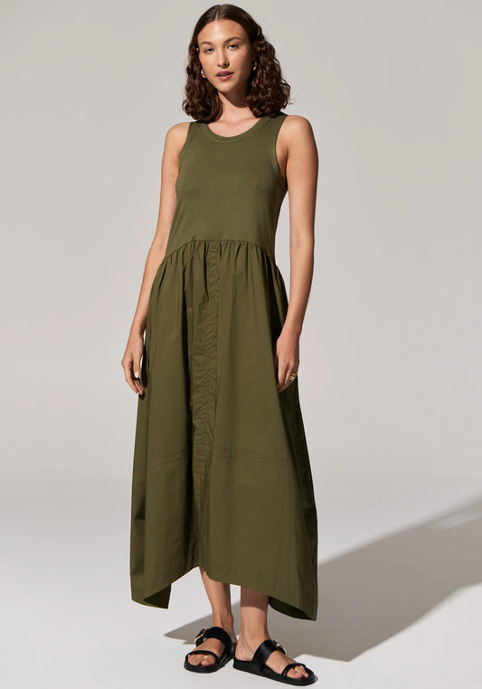 POL Toya Tank Dress in Khaki - the tartan fox