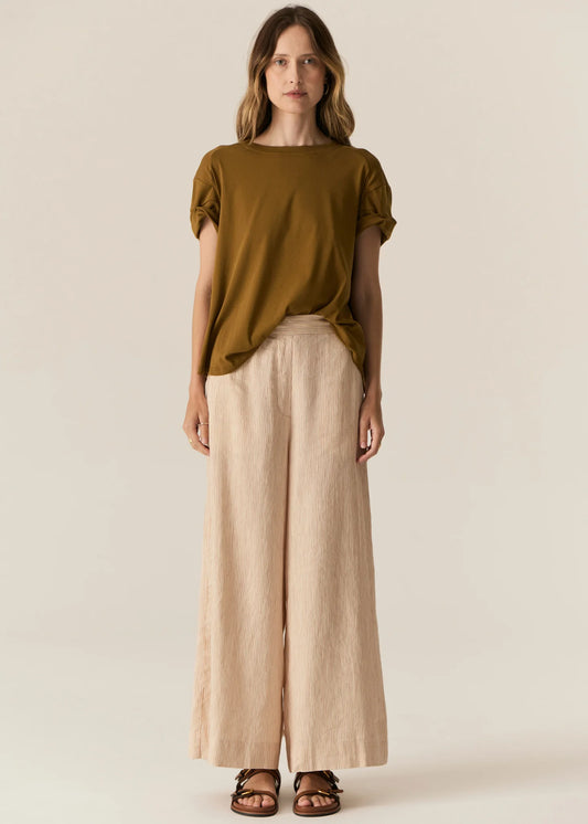 POL Zone Twist Tee in Khaki - the tartan fox