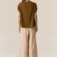 POL Zone Twist Tee in Khaki - the tartan fox