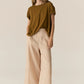 POL Zone Twist Tee in Khaki - the tartan fox