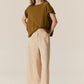POL Zone Twist Tee in Khaki - the tartan fox