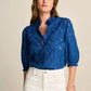 POM Amsterdam Blouse in Blue Ink - the tartan fox