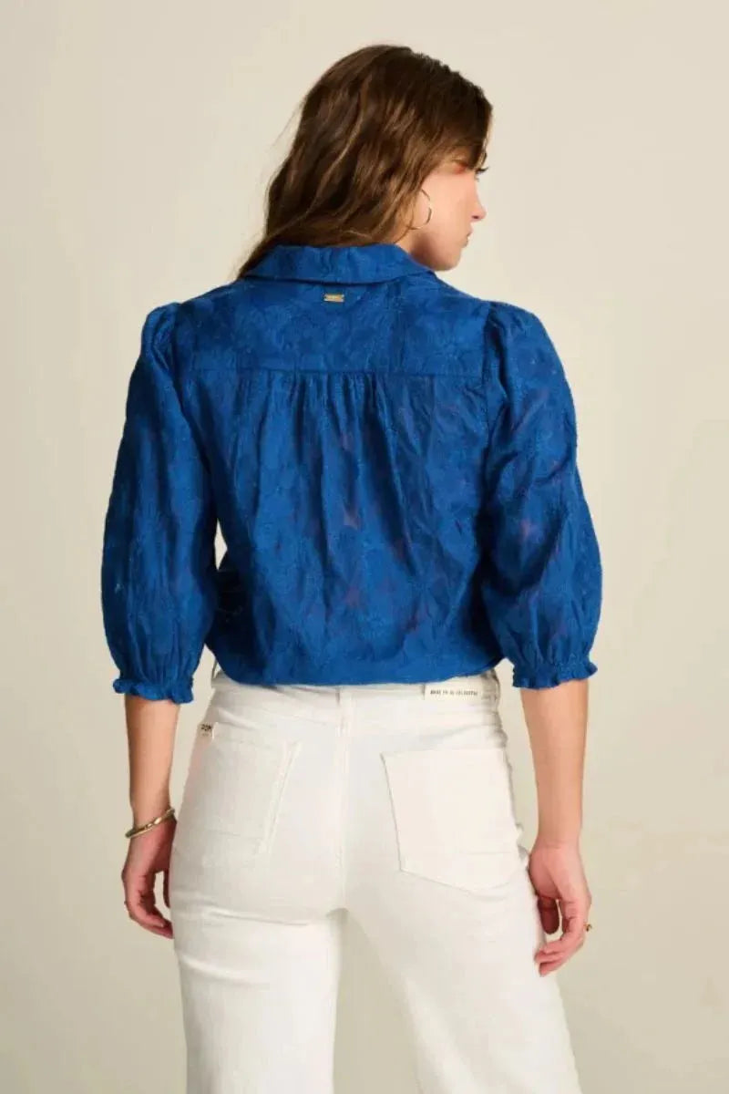 POM Amsterdam Blouse in Blue Ink - the tartan fox