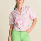 POM Amsterdam Blouse in Shine Lilies Pink - the tartan fox