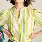 POM Amsterdam Blouse in Striped Lemon - the tartan fox