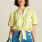 POM Amsterdam Blouse in Striped Lemon - the tartan fox