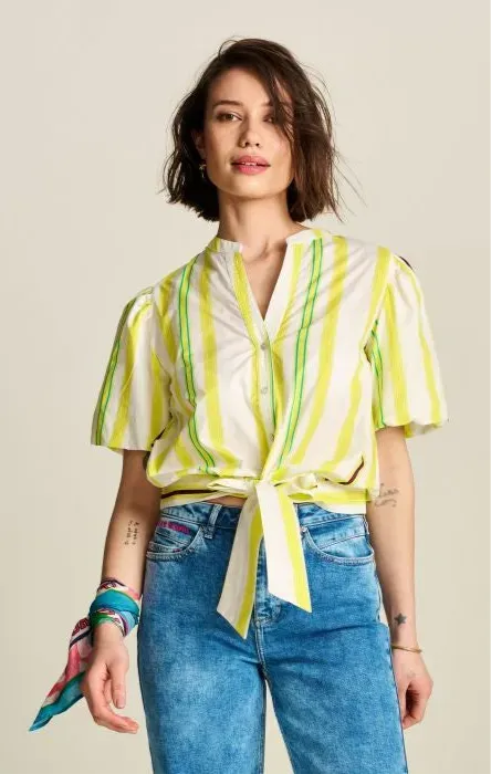 POM Amsterdam Blouse in Striped Lemon - the tartan fox