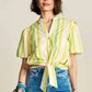 POM Amsterdam Blouse in Striped Lemon - the tartan fox