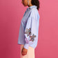 POM Amsterdam Blouse Maxime in Ice Blue - the tartan fox