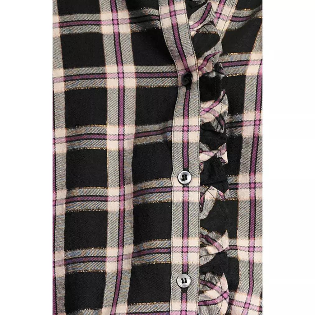 POM Amsterdam Checks Blouse in Anthracite - the tartan fox