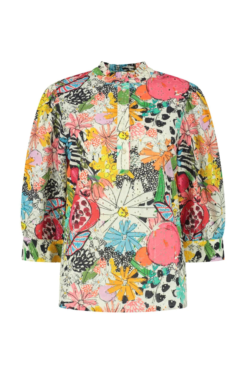 POM Amsterdam Mia Tropical Blouse in Bouquet - the tartan fox