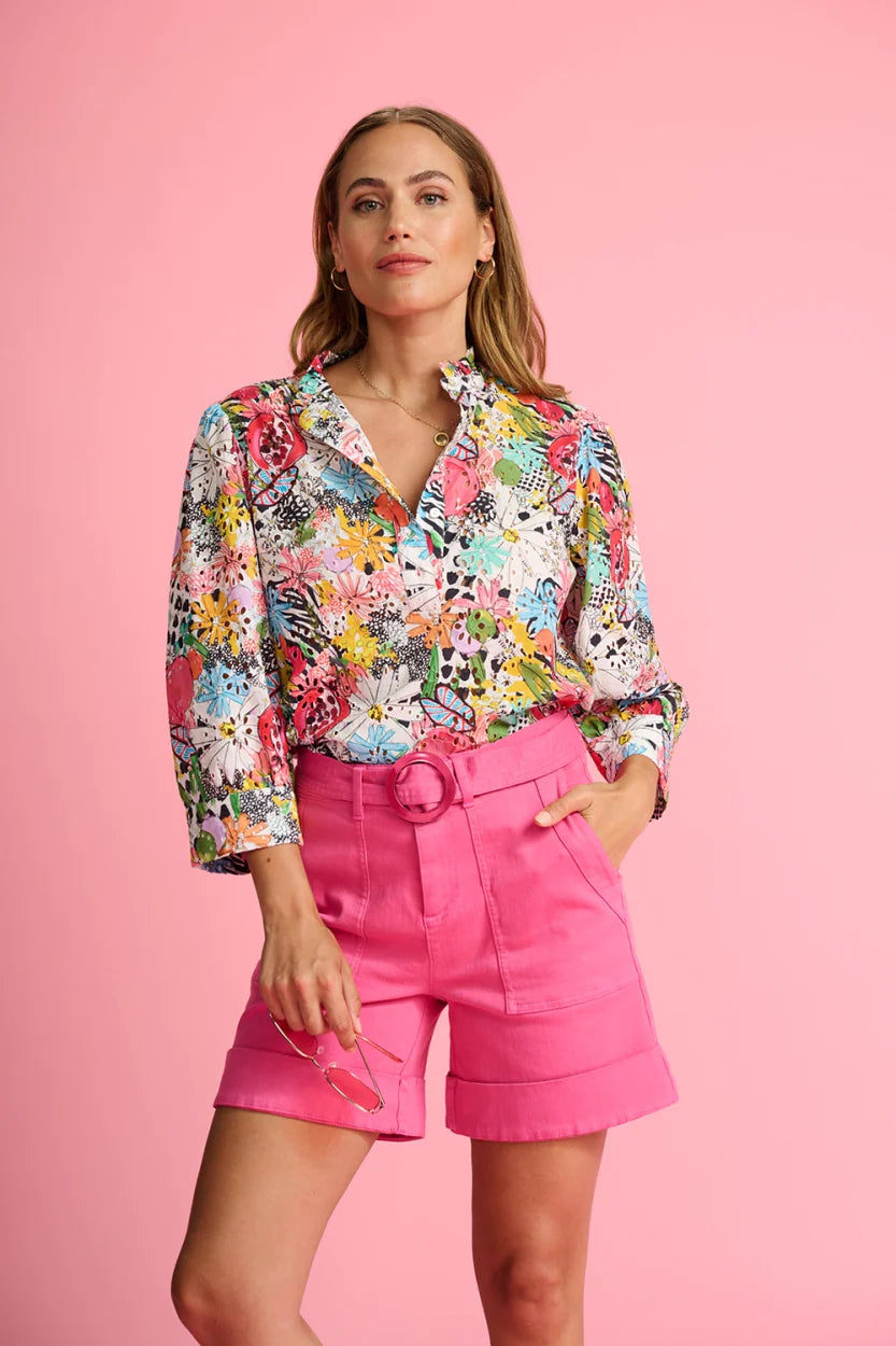 POM Amsterdam Mia Tropical Blouse in Bouquet - the tartan fox