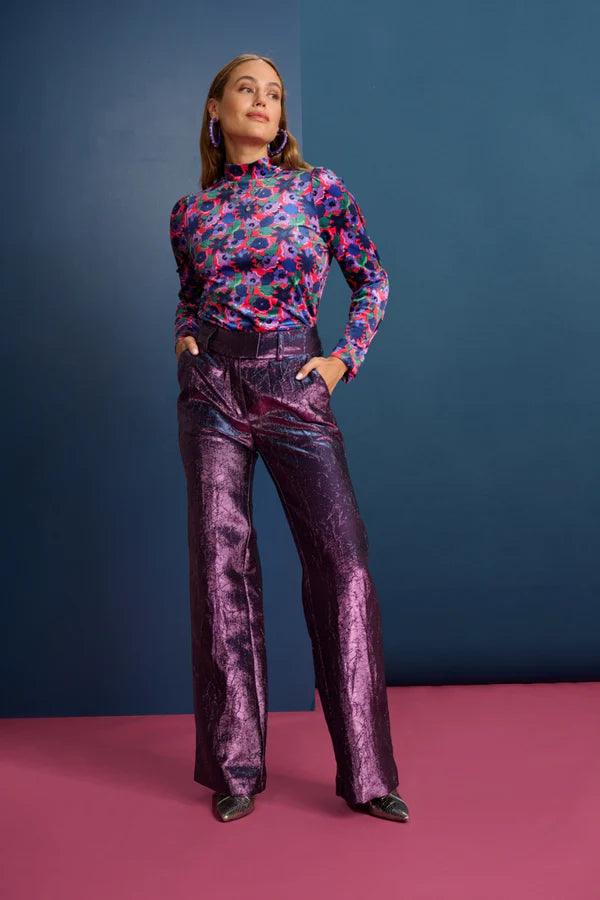 POM Amsterdam Pants in Stardust Violet - the tartan fox