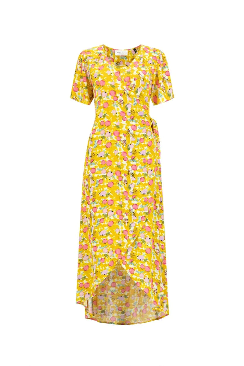 POM Amsterdam Pomegranate Dress in Yellow - the tartan fox