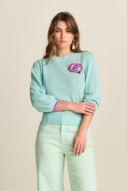 POM Amsterdam Pullover in Aqua - the tartan fox