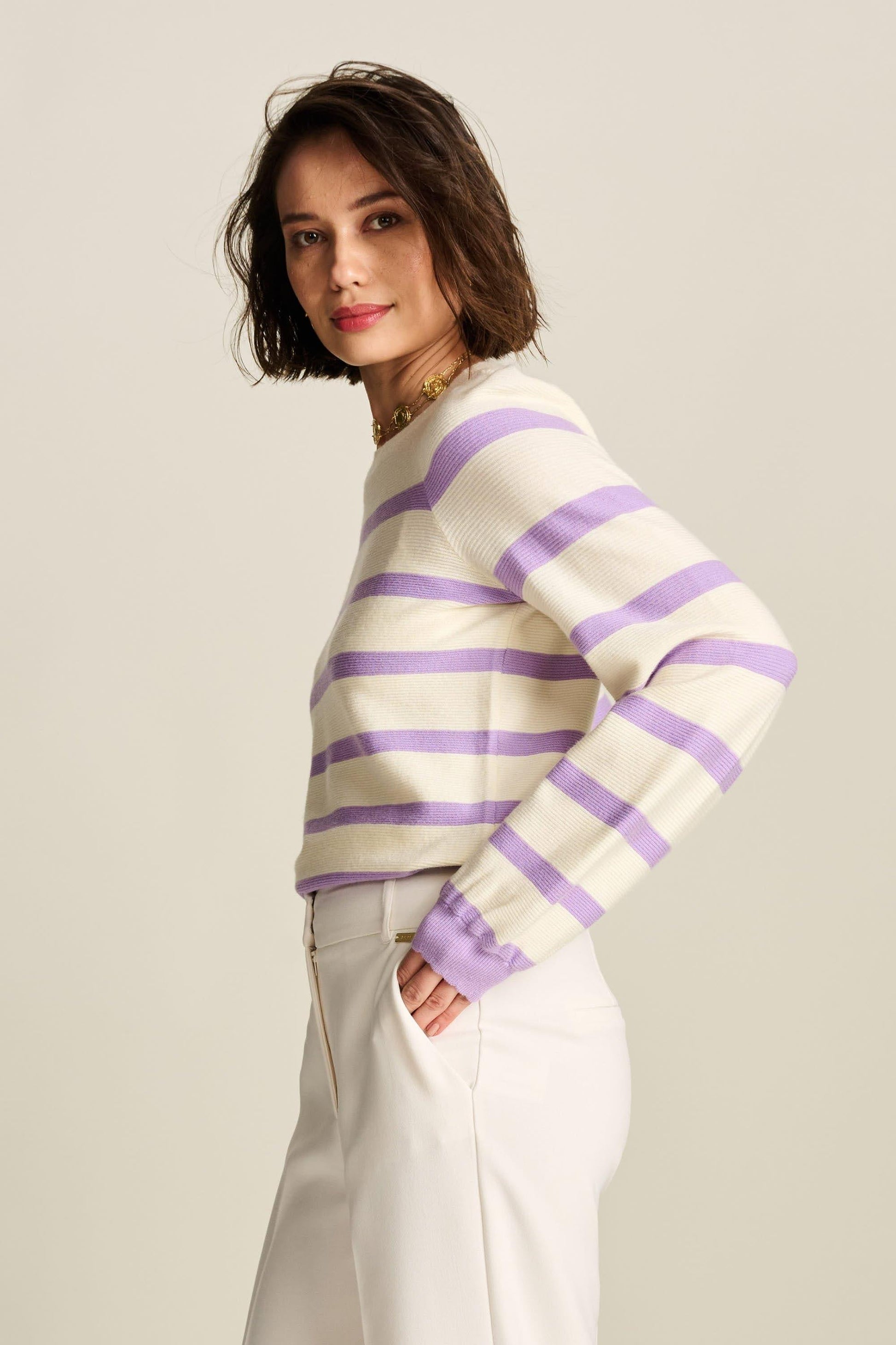 POM Amsterdam Pullover in Purple Stripe - the tartan fox