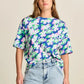 POM Amsterdam T-Shirt in Lilies Blue - the tartan fox