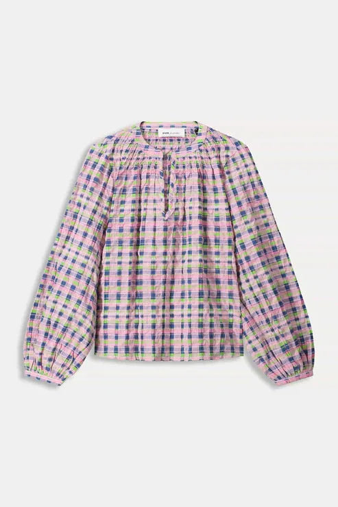 POM Amsterdam Top in Checks Pink - the tartan fox