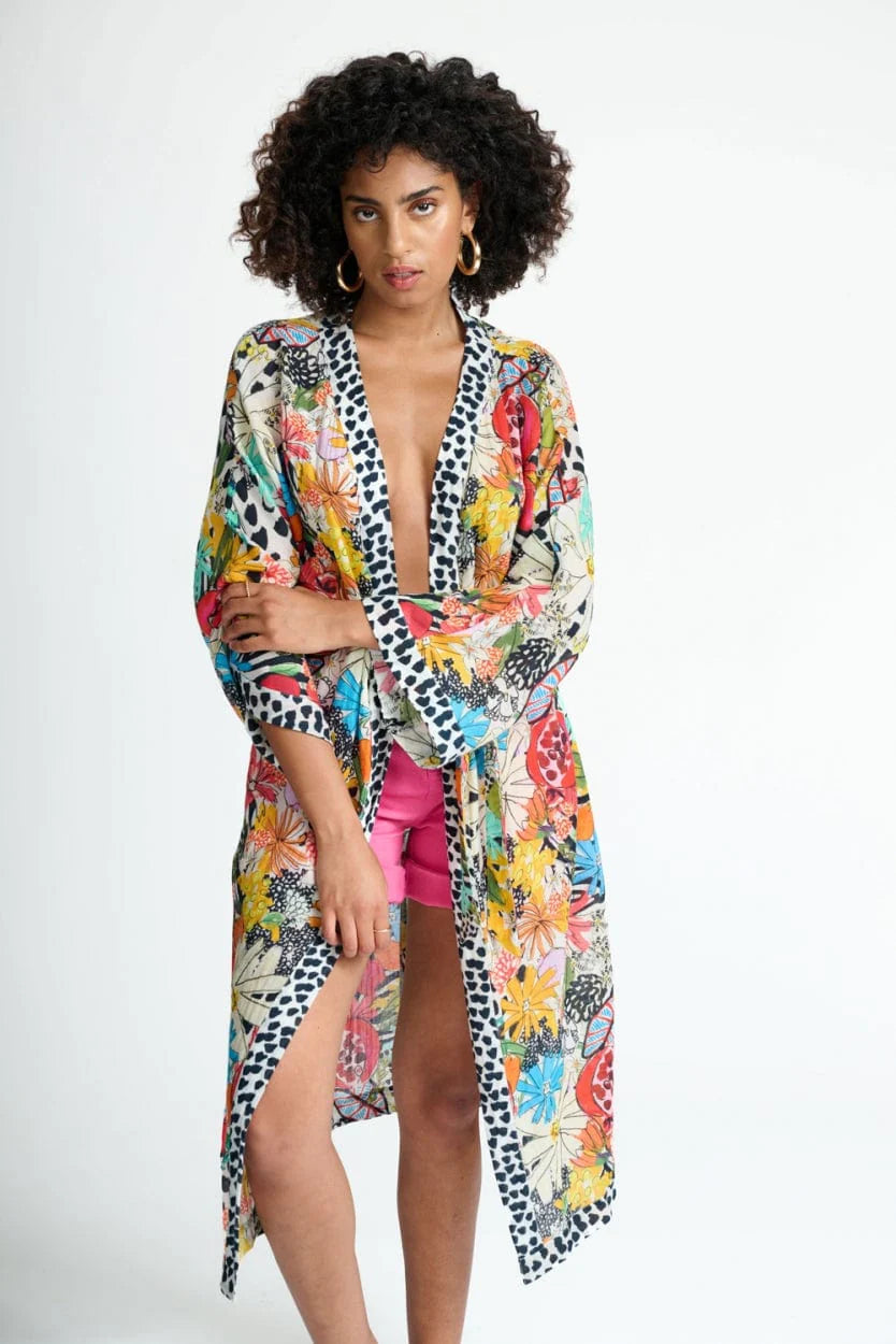 POM Amsterdam Tropical Bouquet Kimono - the tartan fox