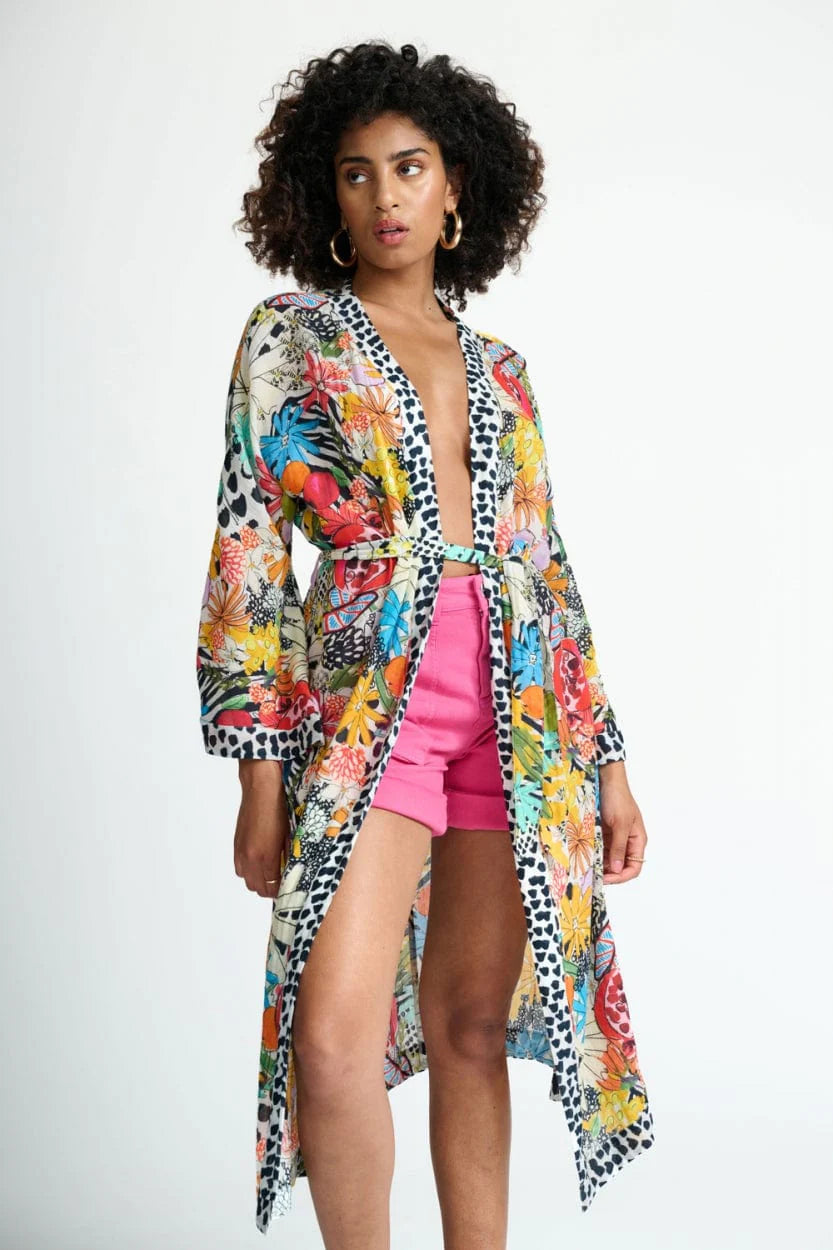 POM Amsterdam Tropical Bouquet Kimono - the tartan fox