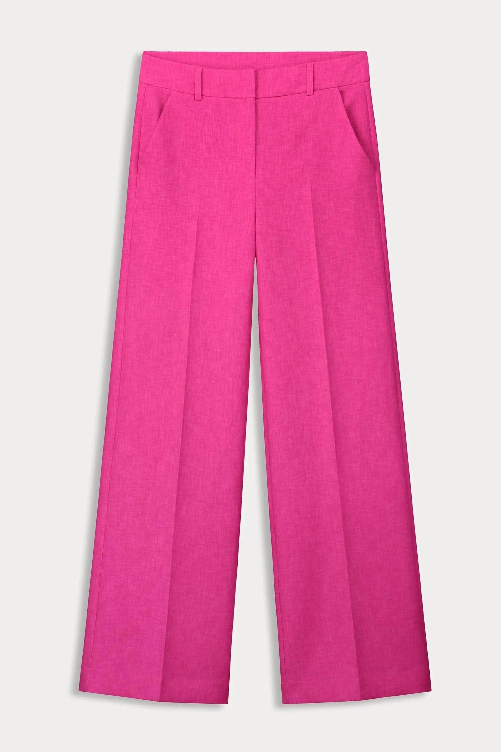 POM Amsterdam Wide Leg Pant in Pink Glow - the tartan fox