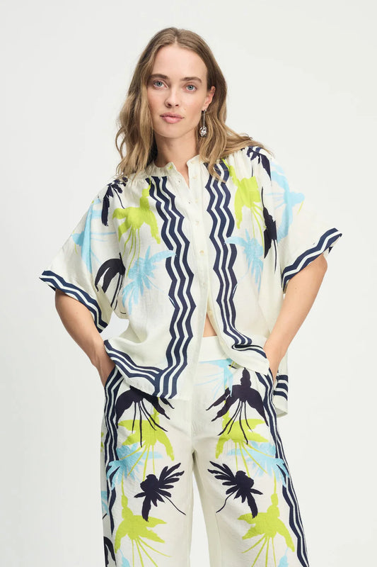 POM Blouse Artisan Lime Print - the tartan fox