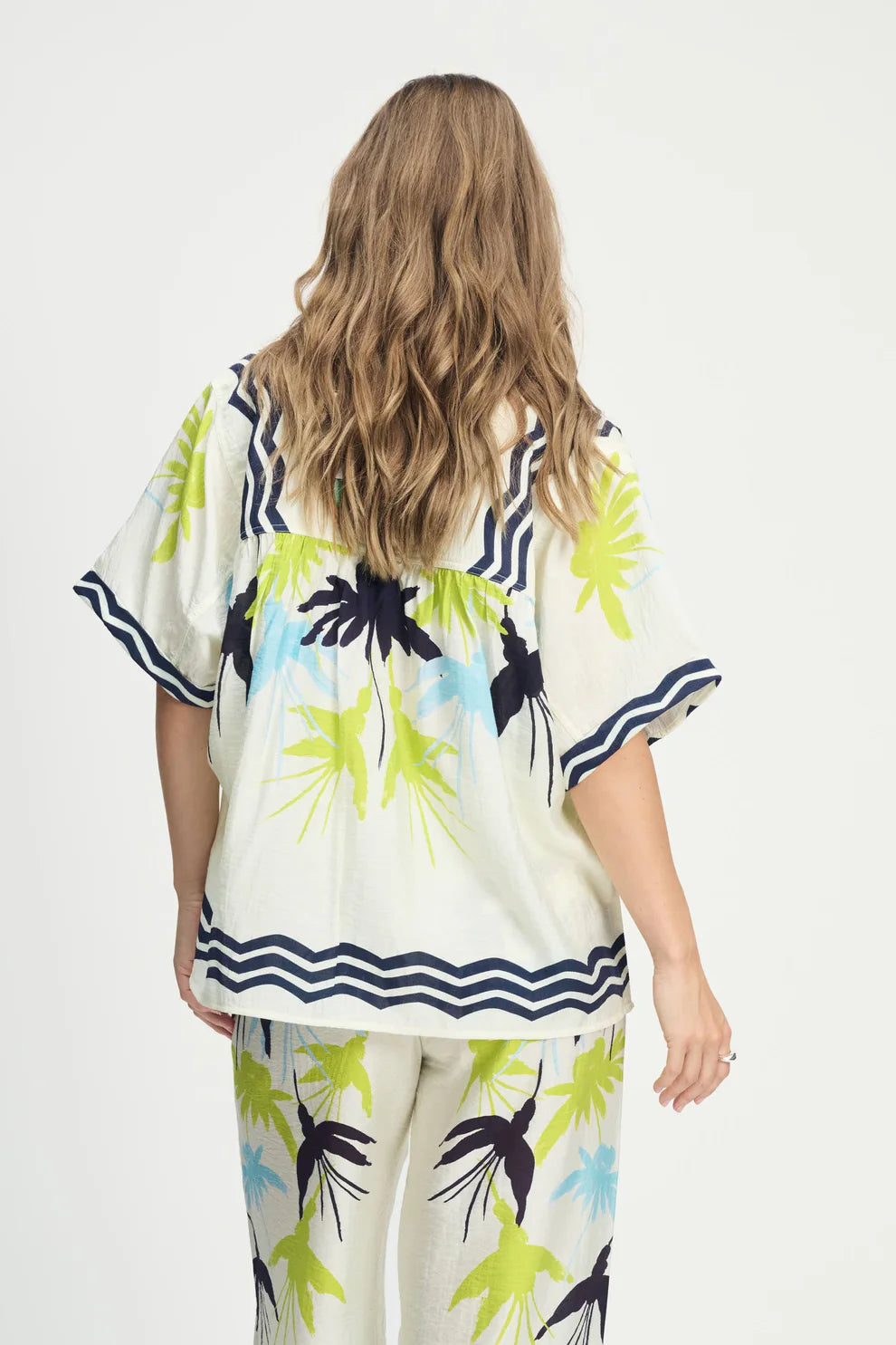 POM Blouse Artisan Lime Print - the tartan fox
