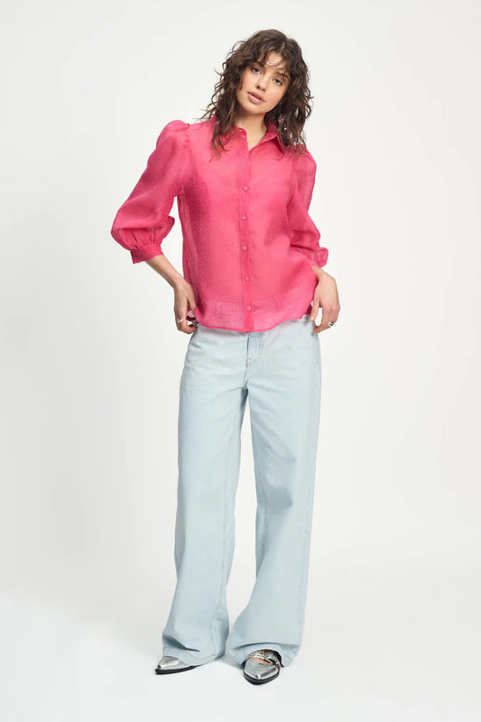 POM Blouse in Raspberry Dots - the tartan fox