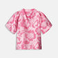POM Jacquard Top in Floral Jacquard Raspberry - the tartan fox