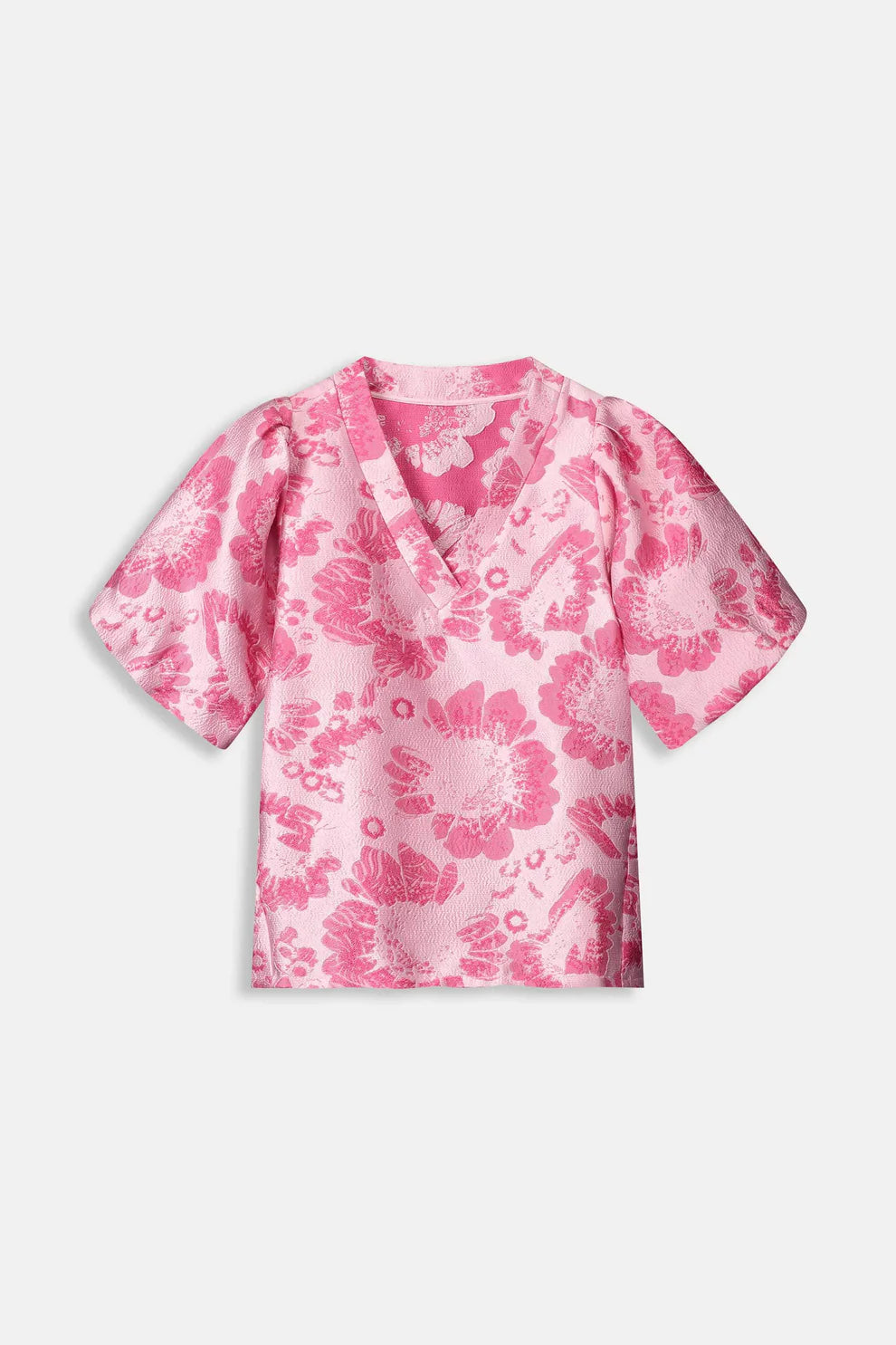 POM Jacquard Top in Floral Jacquard Raspberry - the tartan fox