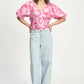 POM Jacquard Top in Floral Jacquard Raspberry - the tartan fox