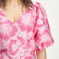 POM Jacquard Top in Floral Jacquard Raspberry - the tartan fox