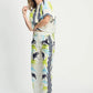 POM Wide Leg Pants Artisan Lime and White - the tartan fox