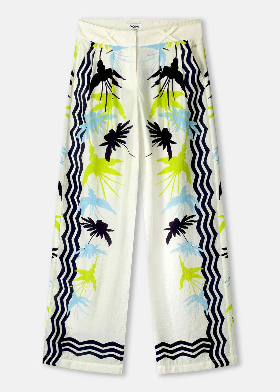 POM Wide Leg Pants Artisan Lime and White - the tartan fox