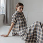 Project AJ117 Madge Skirt in Indigo Check - the tartan fox