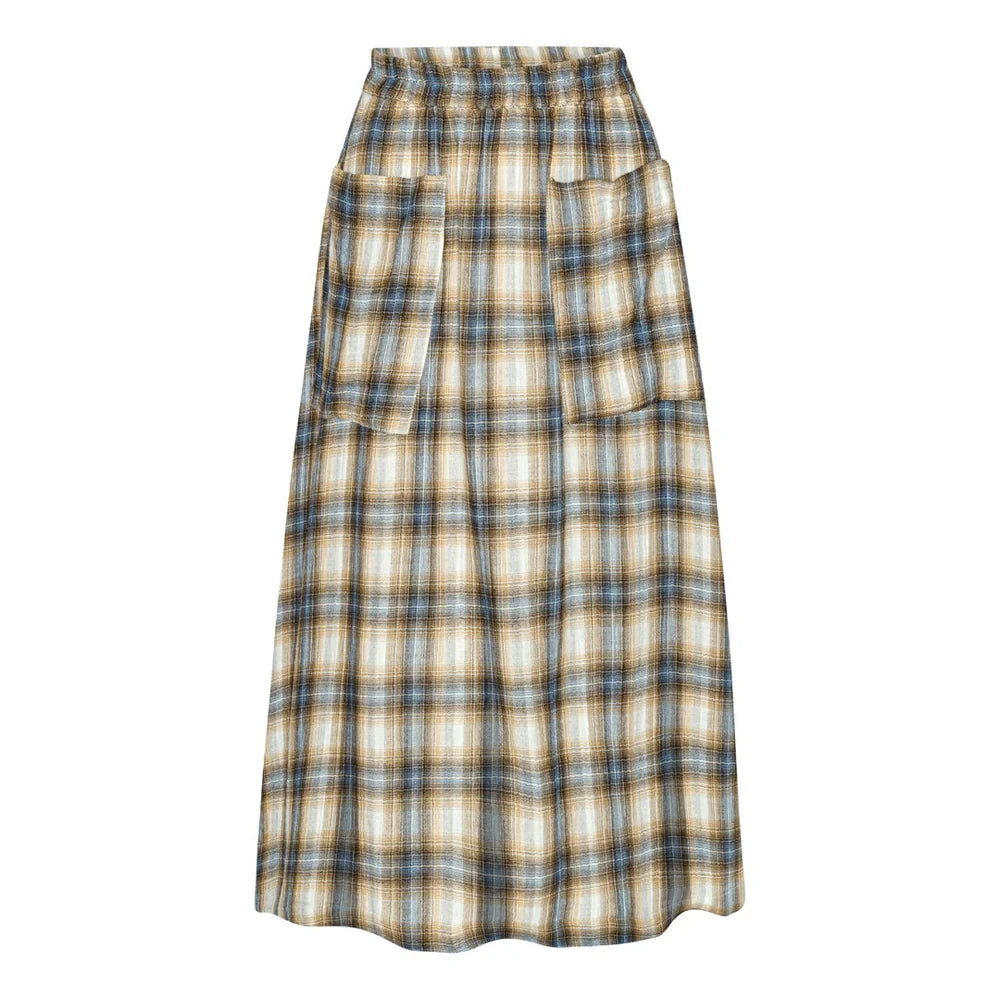 Project AJ117 Madge Skirt in Indigo Check - the tartan fox