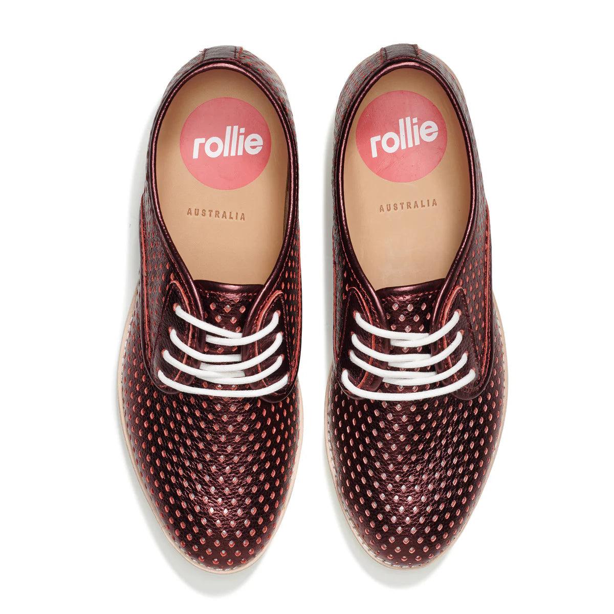 Rollie Derby Punch Overlay Merlot / Silver - the tartan fox