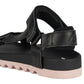 Rollie Sandal Tooth Wedge in Black/Pink - the tartan fox