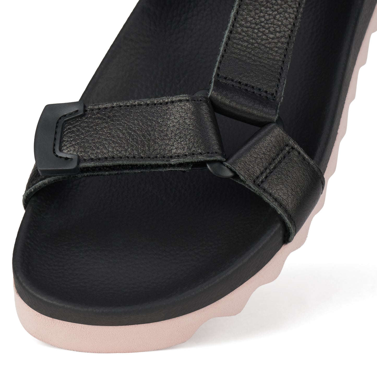 Rollie Sandal Tooth Wedge in Black/Pink - the tartan fox