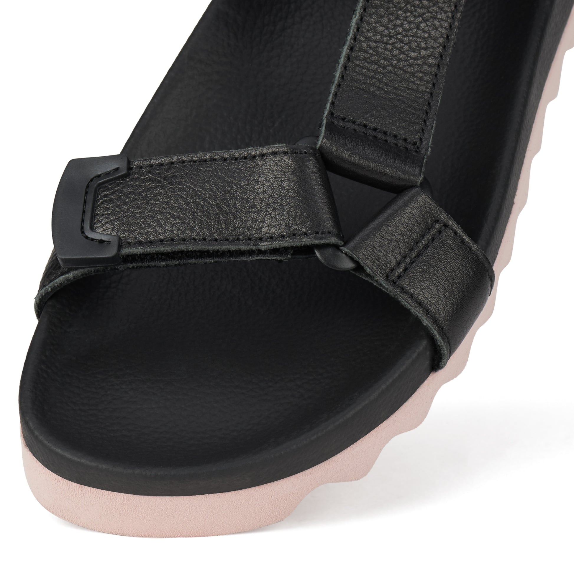 Rollie Sandal Tooth Wedge in Black/Pink - the tartan fox